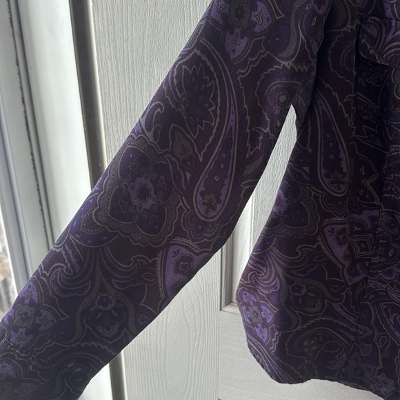 Purple Paisley Button-Up Shirt - Picture 3 of 4